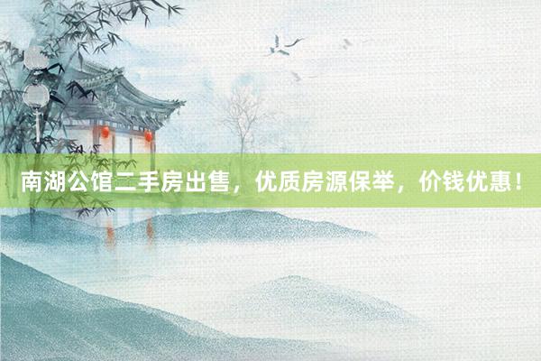 南湖公馆二手房出售，优质房源保举，价钱优惠！