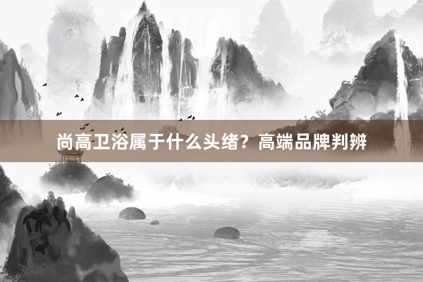 尚高卫浴属于什么头绪？高端品牌判辨
