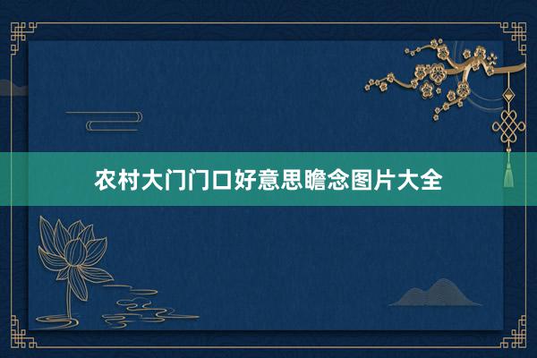 农村大门门口好意思瞻念图片大全